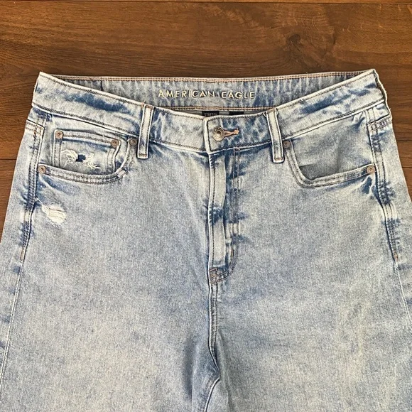 American Eagle Super High Rise Baggy Wide Leg Jeans Women’s 10 - Picture 2 of 7